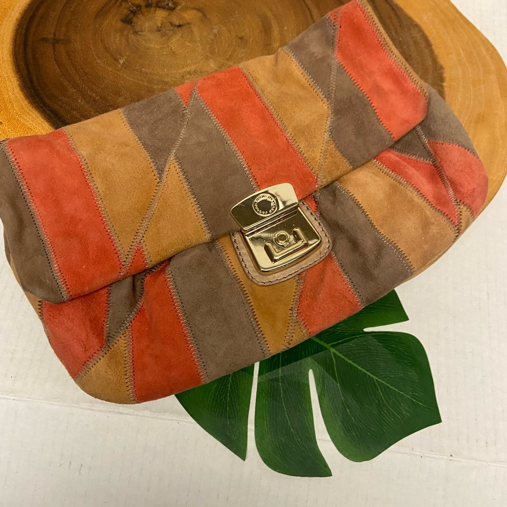 Marc Jacobs Bohemian Hippie Suede Patchwork Clutch